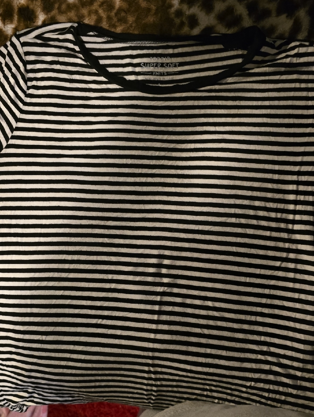 torrid Black and White Striped Knit Tee
